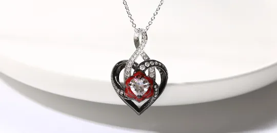 Heart Rose Necklace