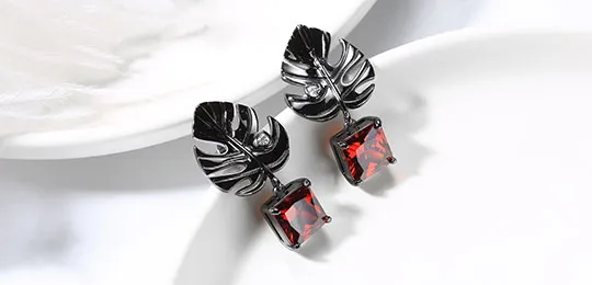 Black Leaf Earrings