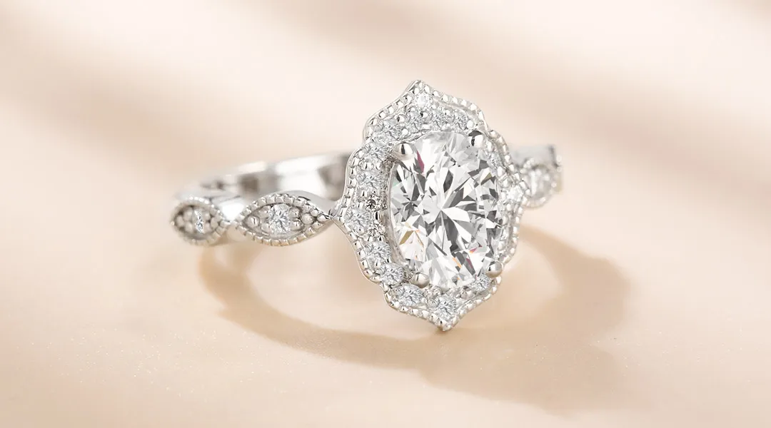 White Gold Halo Engagement Ring