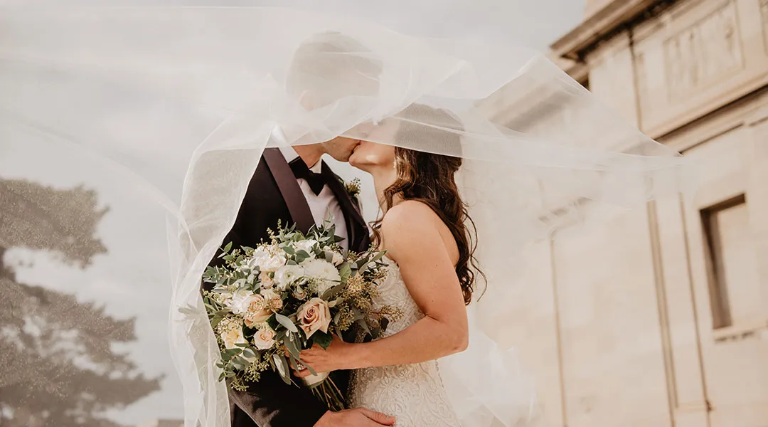 Kissing Wedding Couple