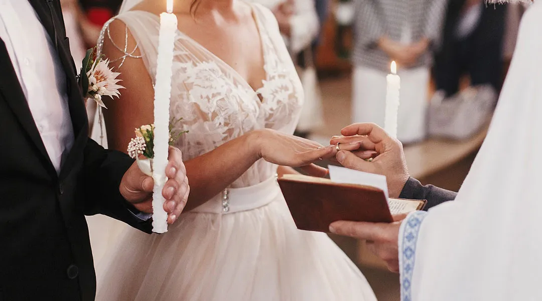 Wedding Couple Exchanging Rings