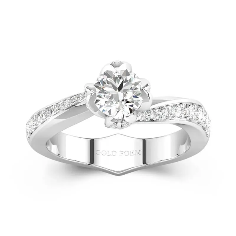 White Cubic Zirconia Engagement Ring