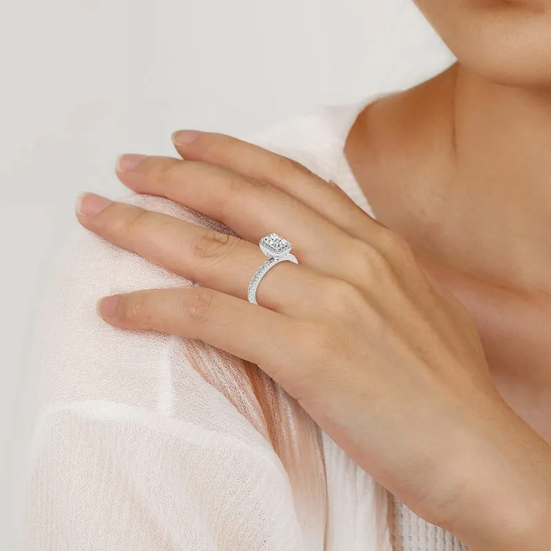 Modern Asscher 1.50ct Moissanite Engagement Ring Signet Engagement Ring