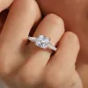 Charmant Ovale 1.00ct Moissanite Bague de fiançailles