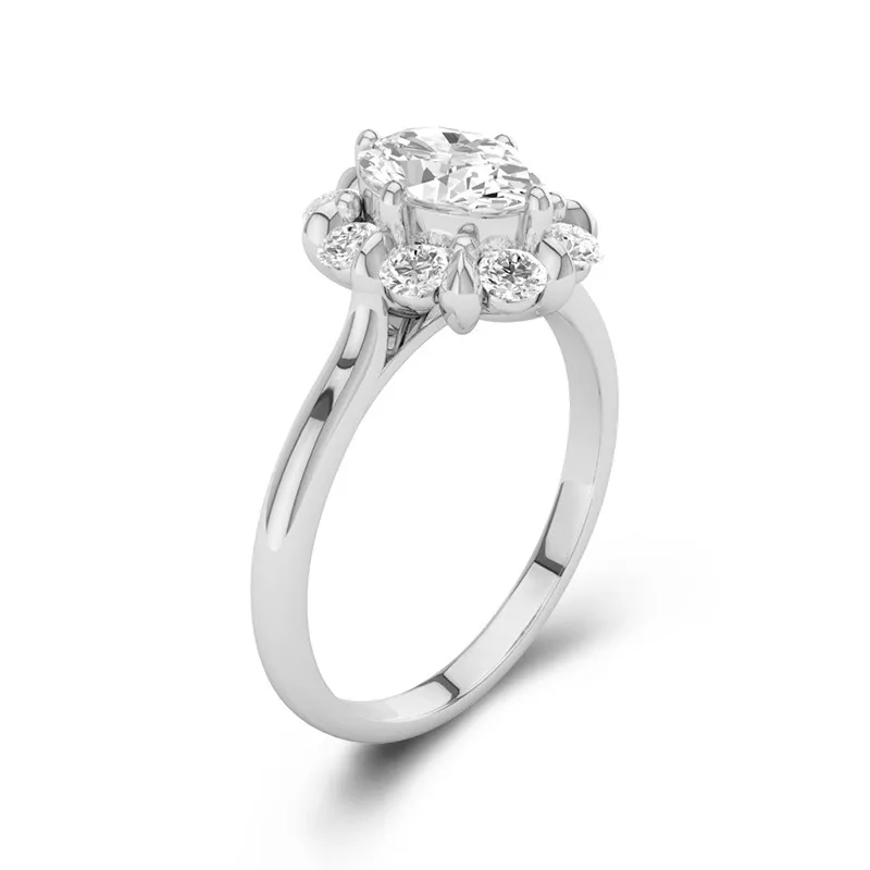 Graceful Oval 2.00ct Moissanite Engagement Ring