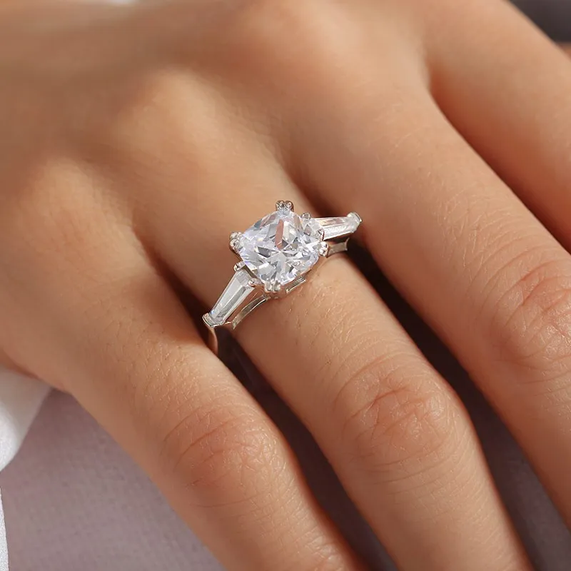 Graceful Asscher Cut Engagement Ring