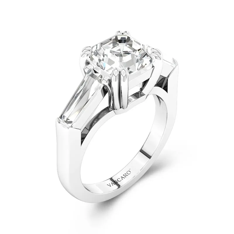 Graceful Asscher Cut Engagement Ring
