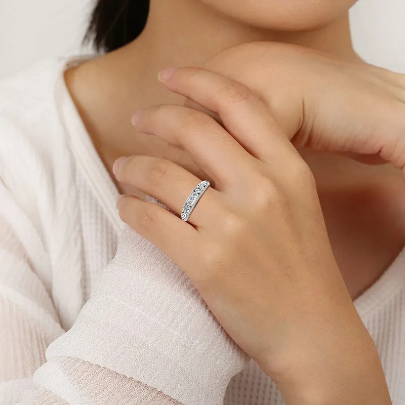 Unique Luxury Beaded Knot Moissanite Wedding Ring