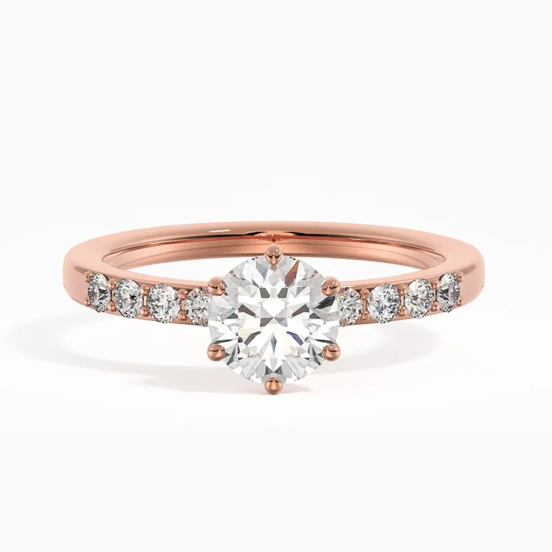 14K Rose Gold Moissanite Engagement Ring