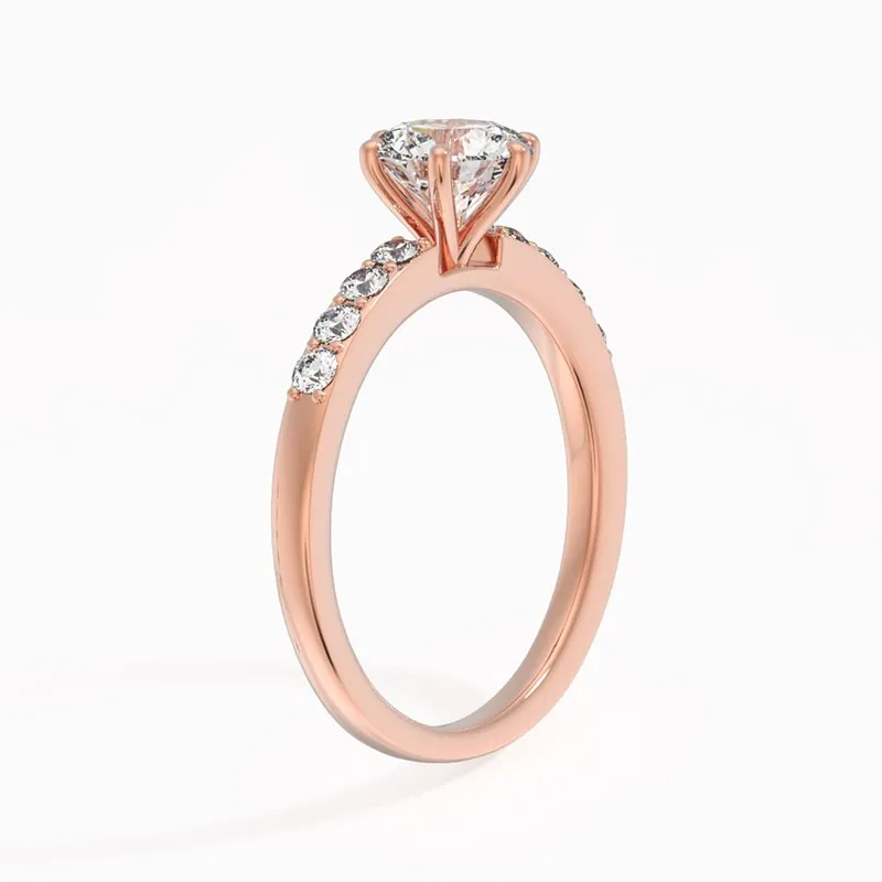 14K Rose Gold Moissanite Engagement Ring