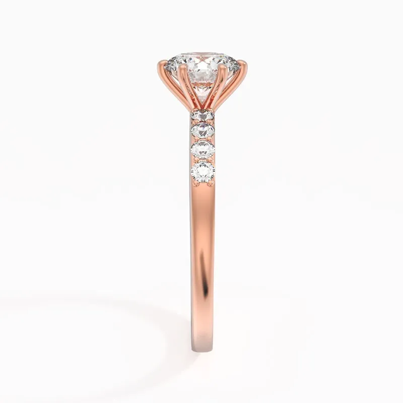 14K Rose Gold Moissanite Engagement Ring