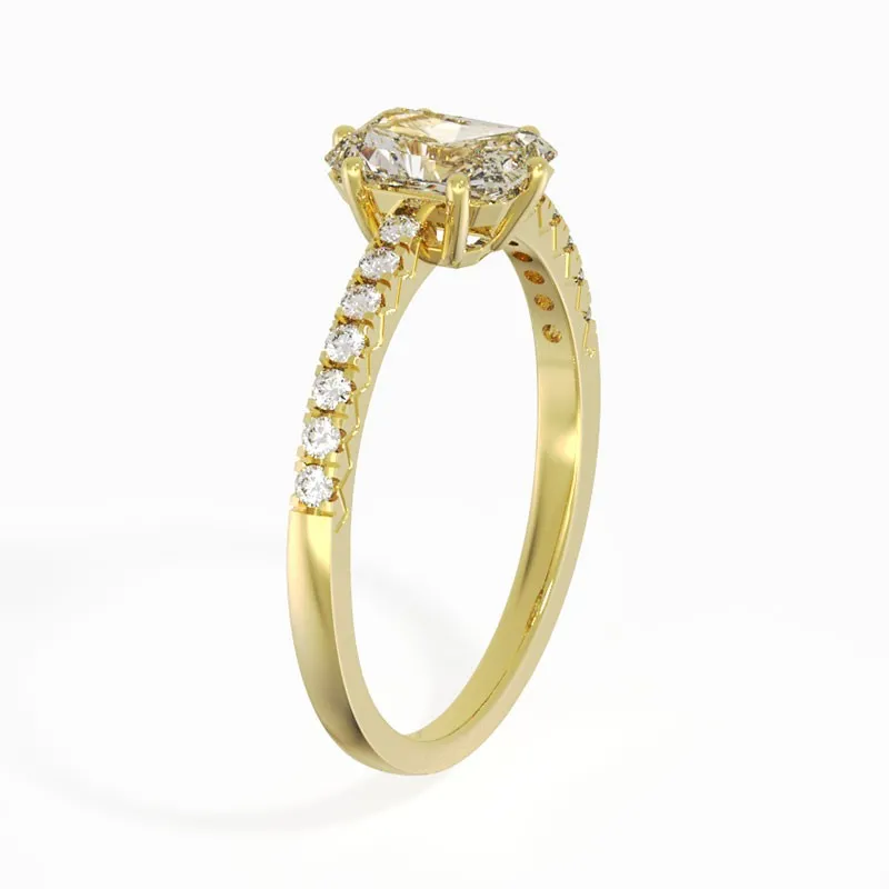 18K Gold Moissanite Engagement Ring