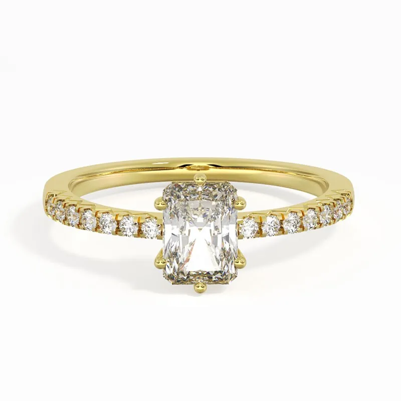 18K Gold Moissanite Engagement Ring