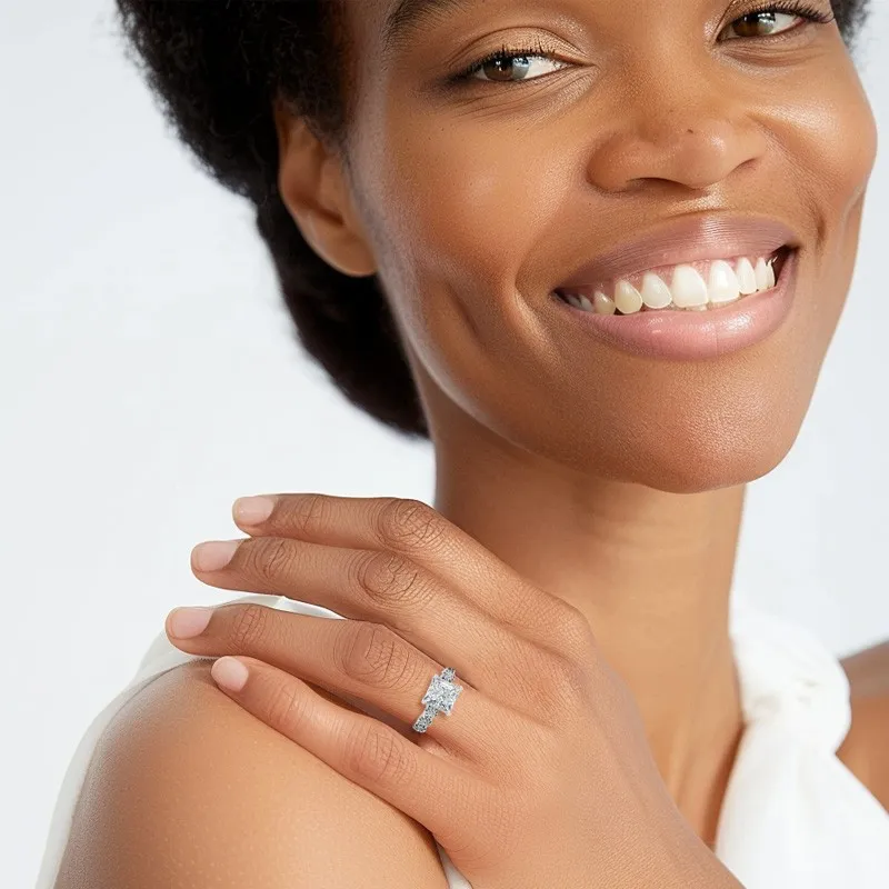 Platinum Moissanite Engagement Ring
