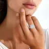 925 Sterling Silver Moissanite Engagement Ring