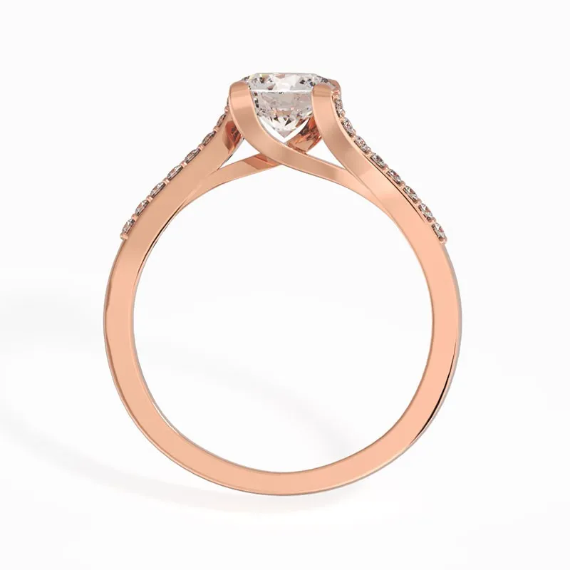 18K Rose Gold Moissanite Engagement Ring