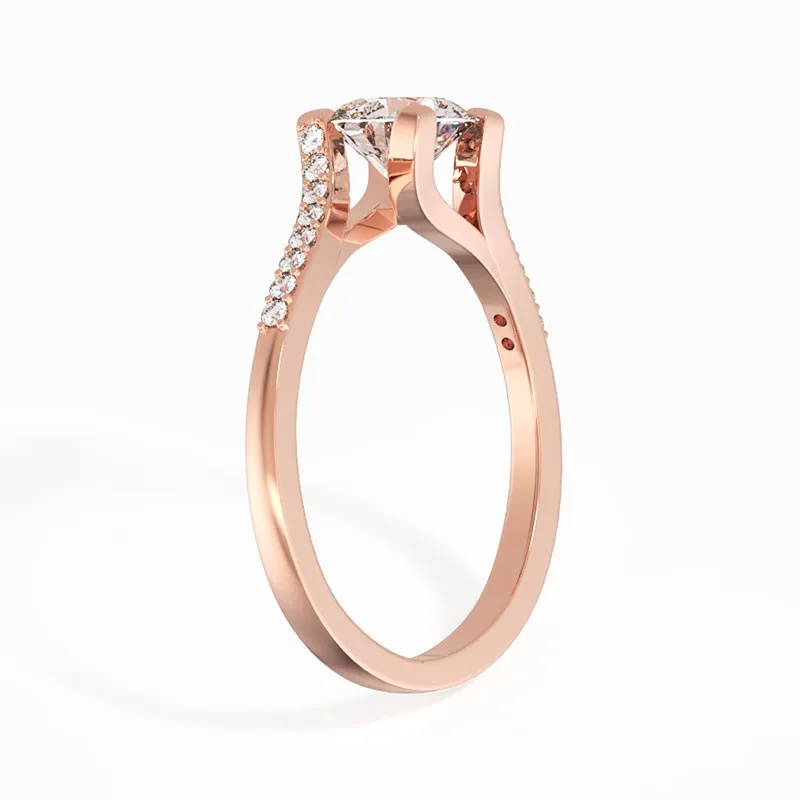 14K Rose Gold Moissanite Engagement Ring