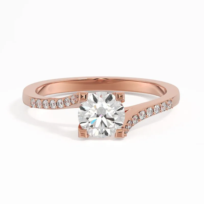 18K Rose Gold Moissanite Engagement Ring