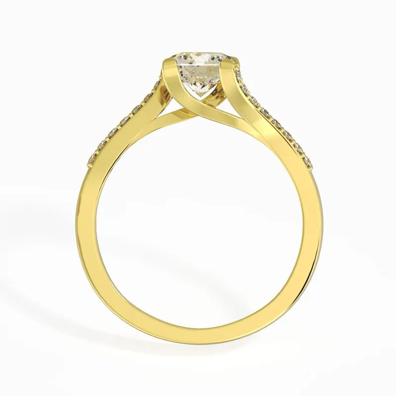 14K Gold Moissanite Engagement Ring