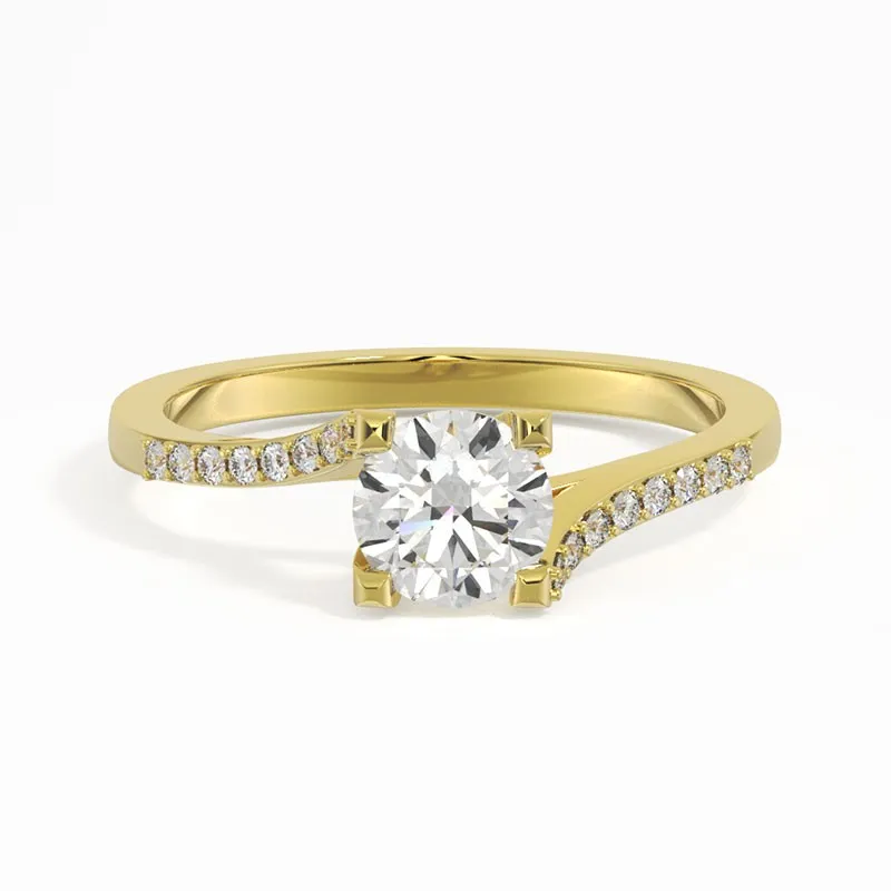 14K Gold Moissanite Engagement Ring