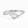 Solitaire East West Engagement Ring 1.00ct Moissanite