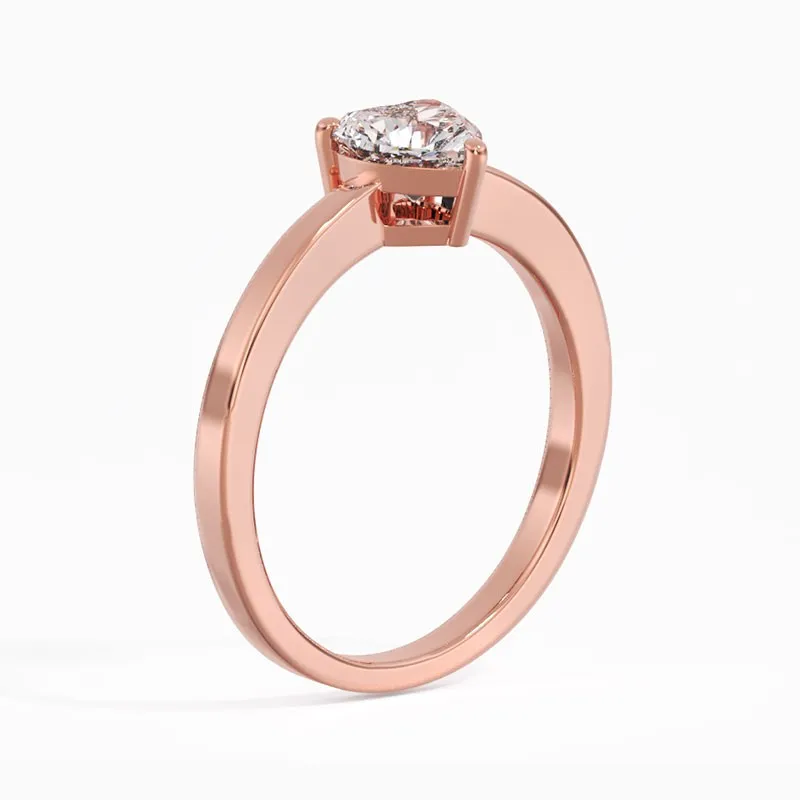 18K Rose Gold Moissanite Engagement Ring