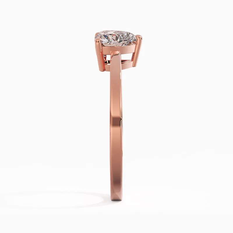 18K Rose Gold Moissanite Engagement Ring