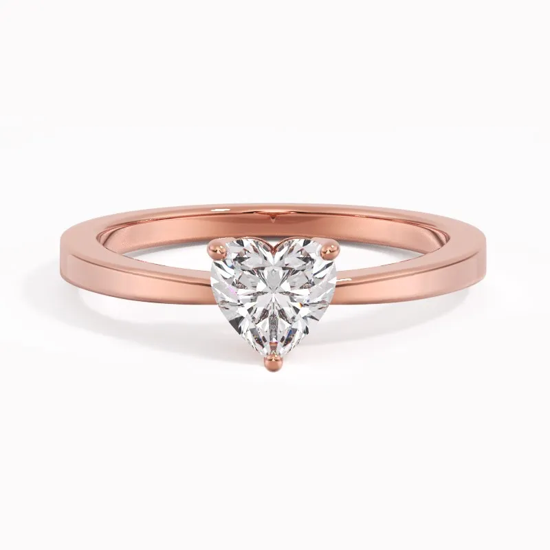 18K Rose Gold Moissanite Engagement Ring