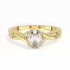 14K Gold Moissanite Engagement Ring