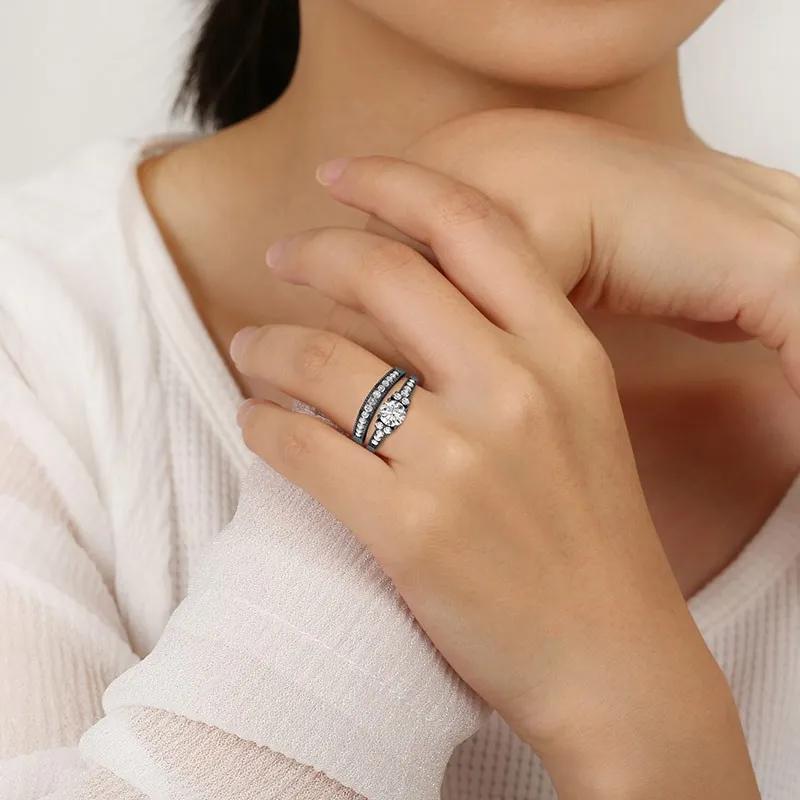 Beaded Halo Pavé Engagement Ring 1.50ct Moissanite