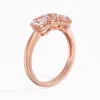 14K Rose Gold Three Stone Prong Traditional Shank Engagement Ring