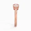 14K Rose Gold Three Stone Prong Traditional Shank Engagement Ring