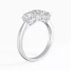 925 Sterling Silver Three Stone Prong Traditional Shank Engagement Ring