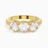 14K Gold Three Stone Prong Traditional Shank Engagement Ring