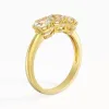 14K Gold Three Stone Prong Traditional Shank Engagement Ring