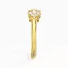 14K Gold Three Stone Prong Traditional Shank Engagement Ring