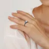 925 Sterling Silver Cluster Flush Tapered Engagement Ring