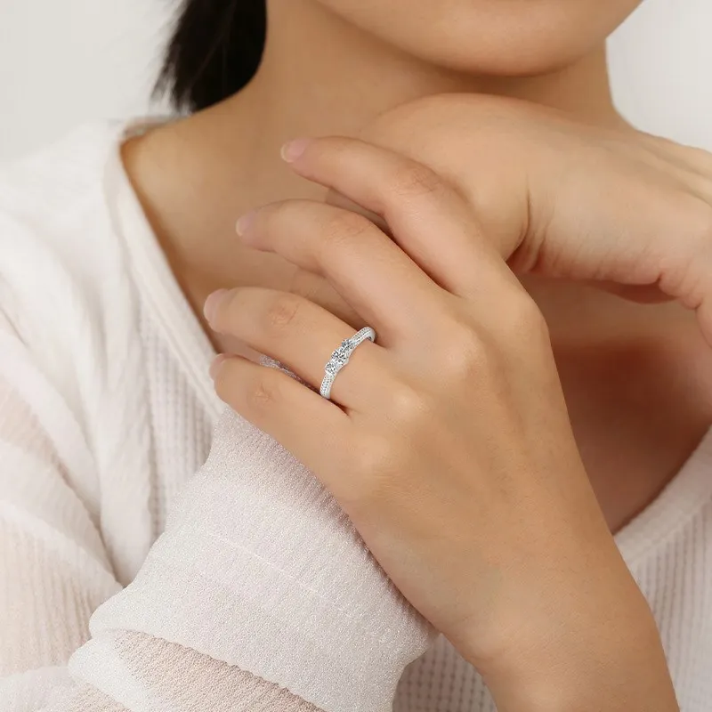 Platinum Moissanite Promise Ring