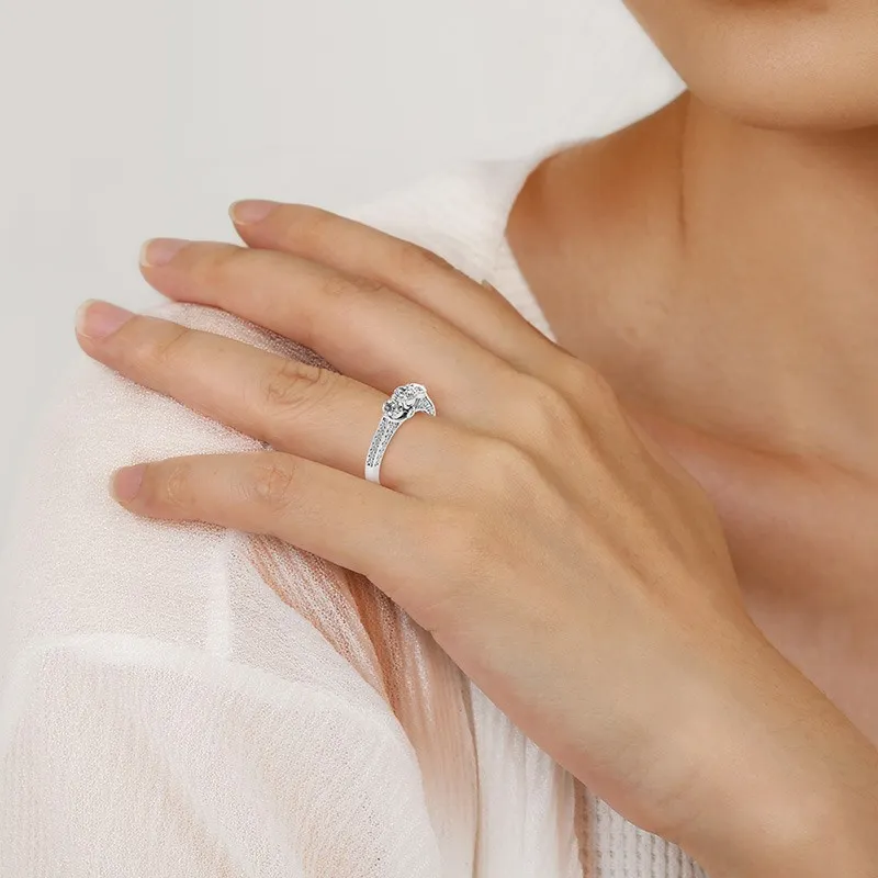 Platine Moissanite Bague de promesse