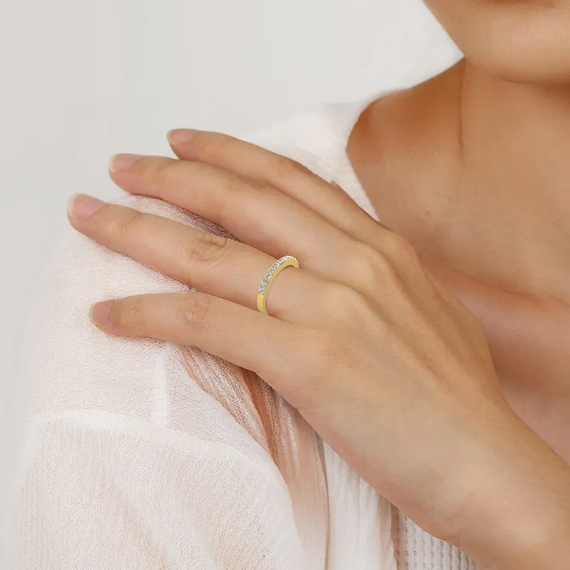 Minimalist Stackable Moissanite Wedding Ring