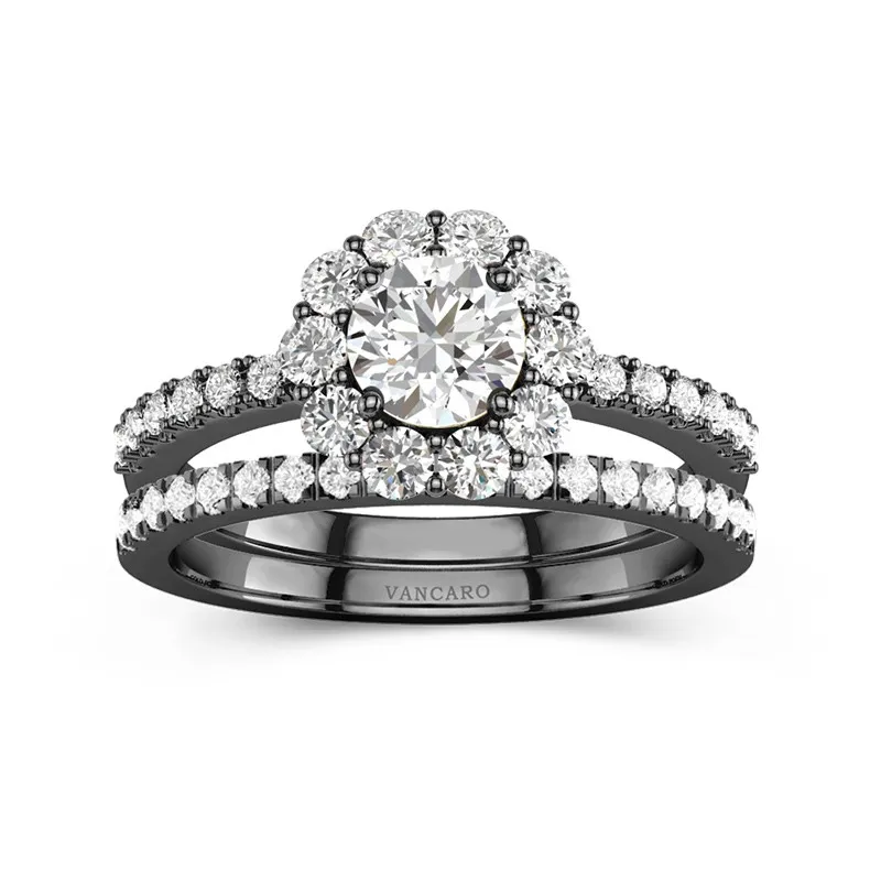 White Wedding Ring Set