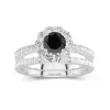 Black Cubic Zirconia Wedding Ring Set