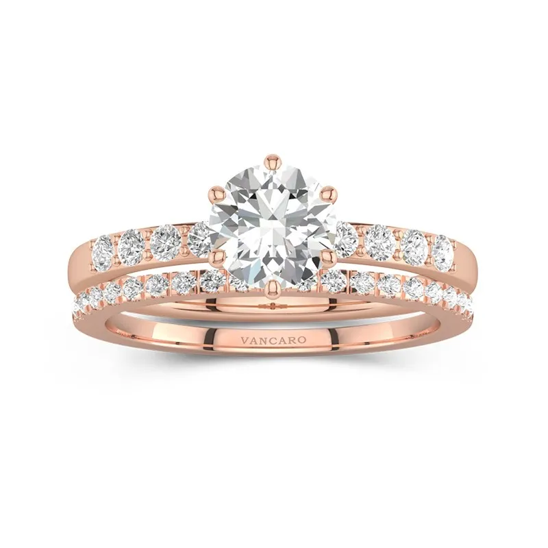 1.00ct Moissanite Bridal Set 14K Rose Gold