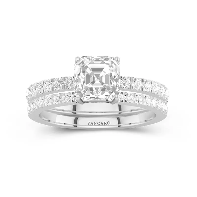 Prong Wedding Ring Set 1.00ct Moissanite