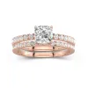 Prong Wedding Ring Set 1.00ct Moissanite