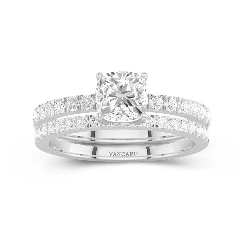 Prong Wedding Ring Set 1.00ct Moissanite