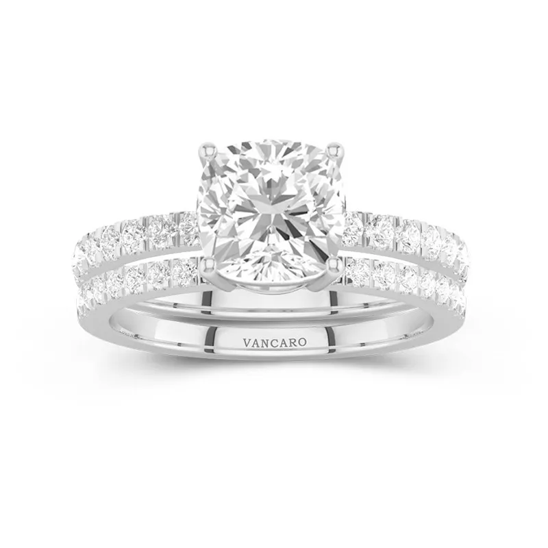 Prong Wedding Ring Set 2.00ct Moissanite