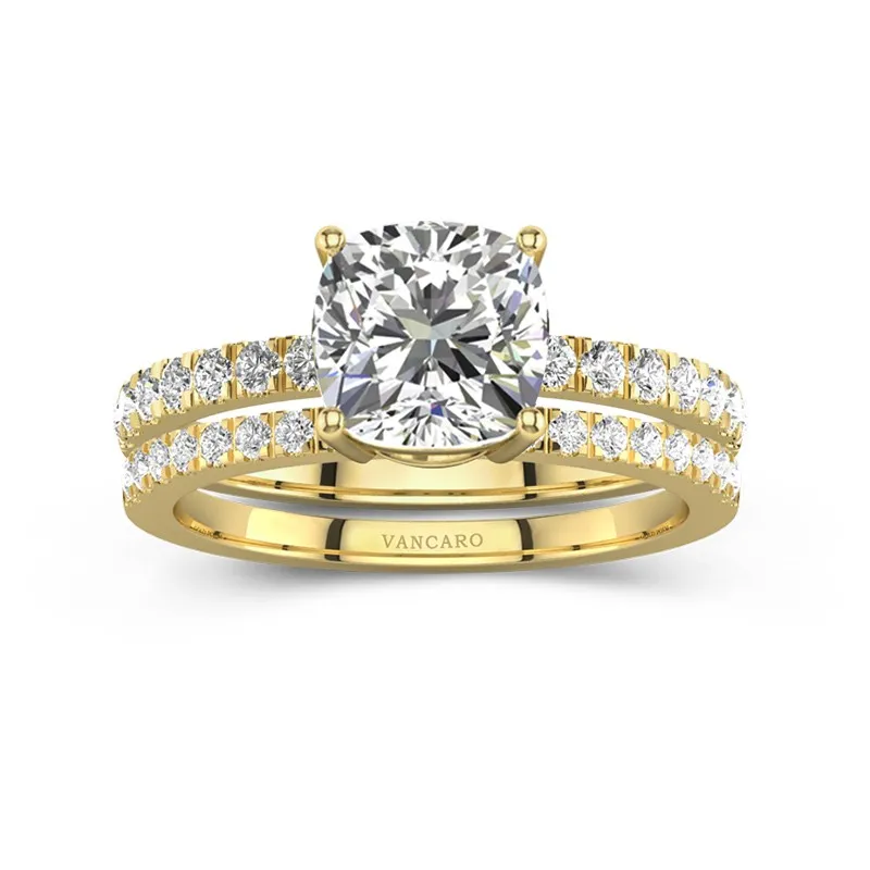 Prong Wedding Ring Set 2.00ct Moissanite