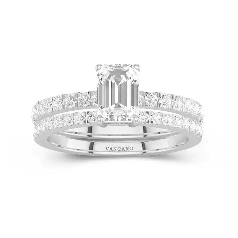 Prong Wedding Ring Set 1.00ct Moissanite