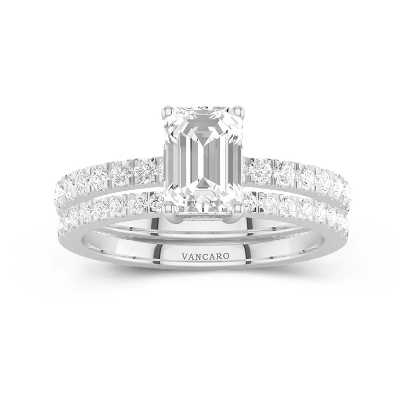 Prong Wedding Ring Set 2.00ct Moissanite